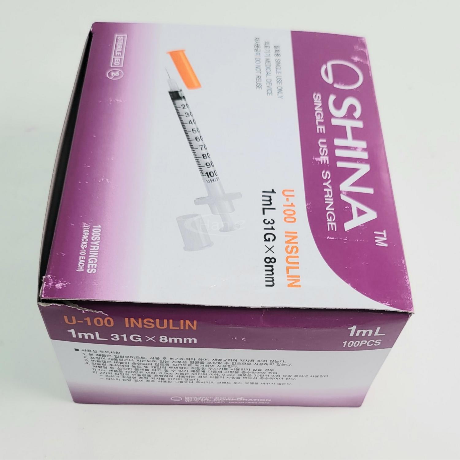 [신아]인슐린주사기 (1ml 31G 8mm)