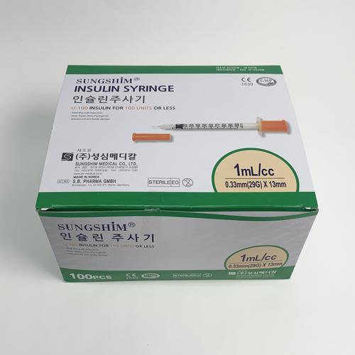 [성심]인슐린주사기 (1ml 30G*8mm)
